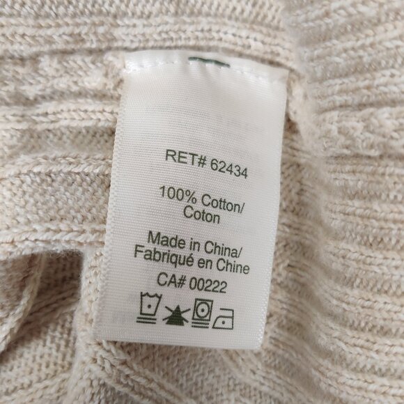 Tradition Country Collection Women's Sweater Size XL 18 Beige Cotton Cable Knit - Picture 4 of 7